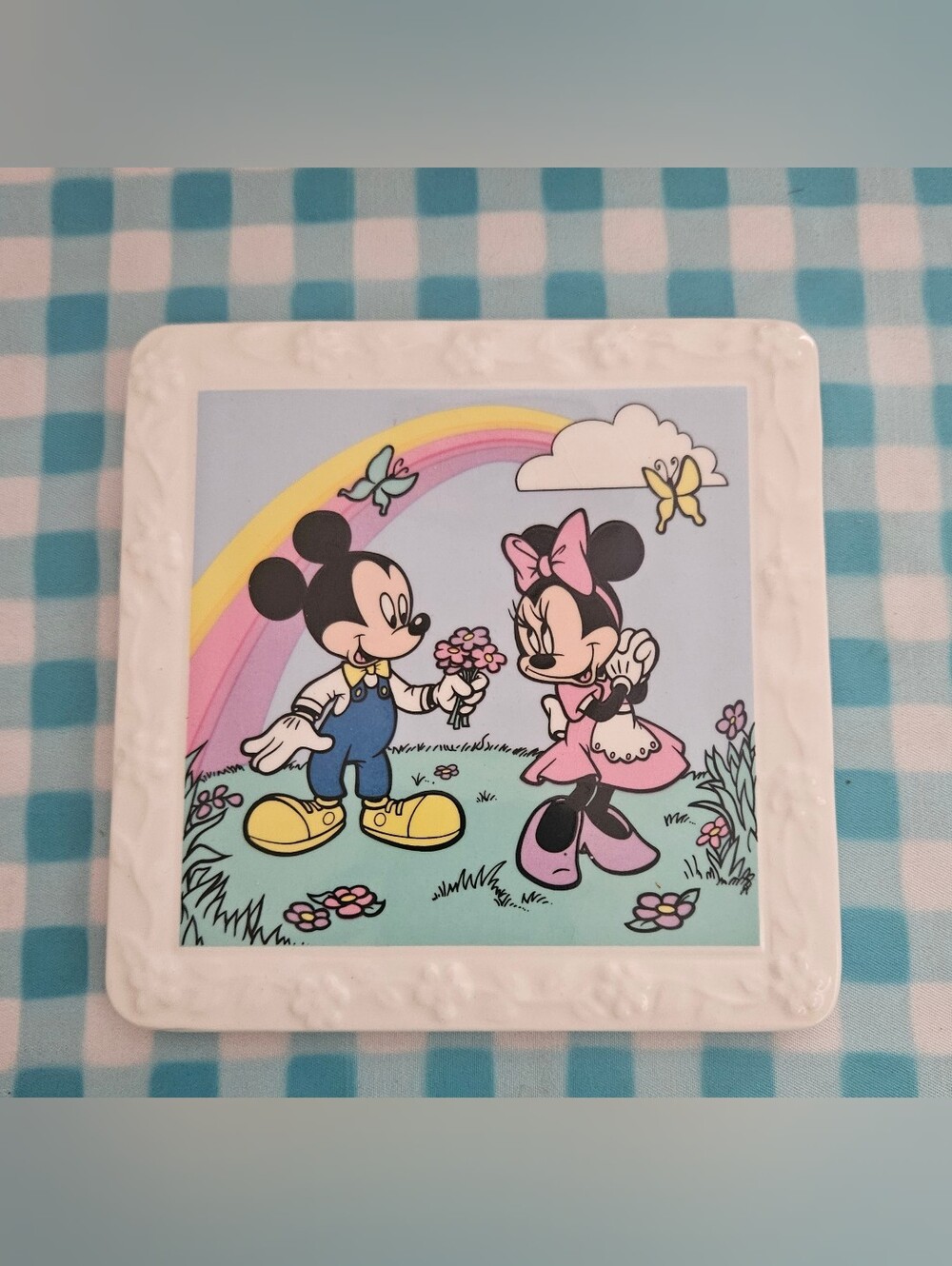 Disney Trivet Wall Plate featuring Mickey Mouse, Minnie Mouse #Vintage